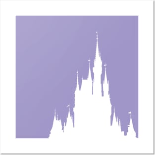 Magic Castle Silhouette Purple Wall #Pastel Posters and Art